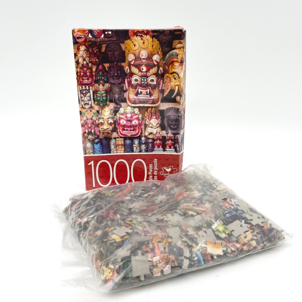 Cardinal Colorful Wooden Masks Jigsaw Puzzle 1000 Pieces‎ New Sealed